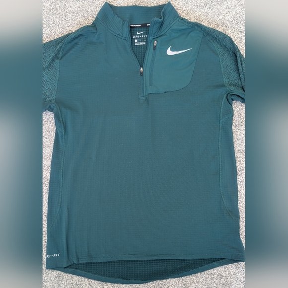 Nike Running DRI-FIT Therma Sphere Element 1/4 Zip Top Teal Men's Size Large - Picture 2 of 8